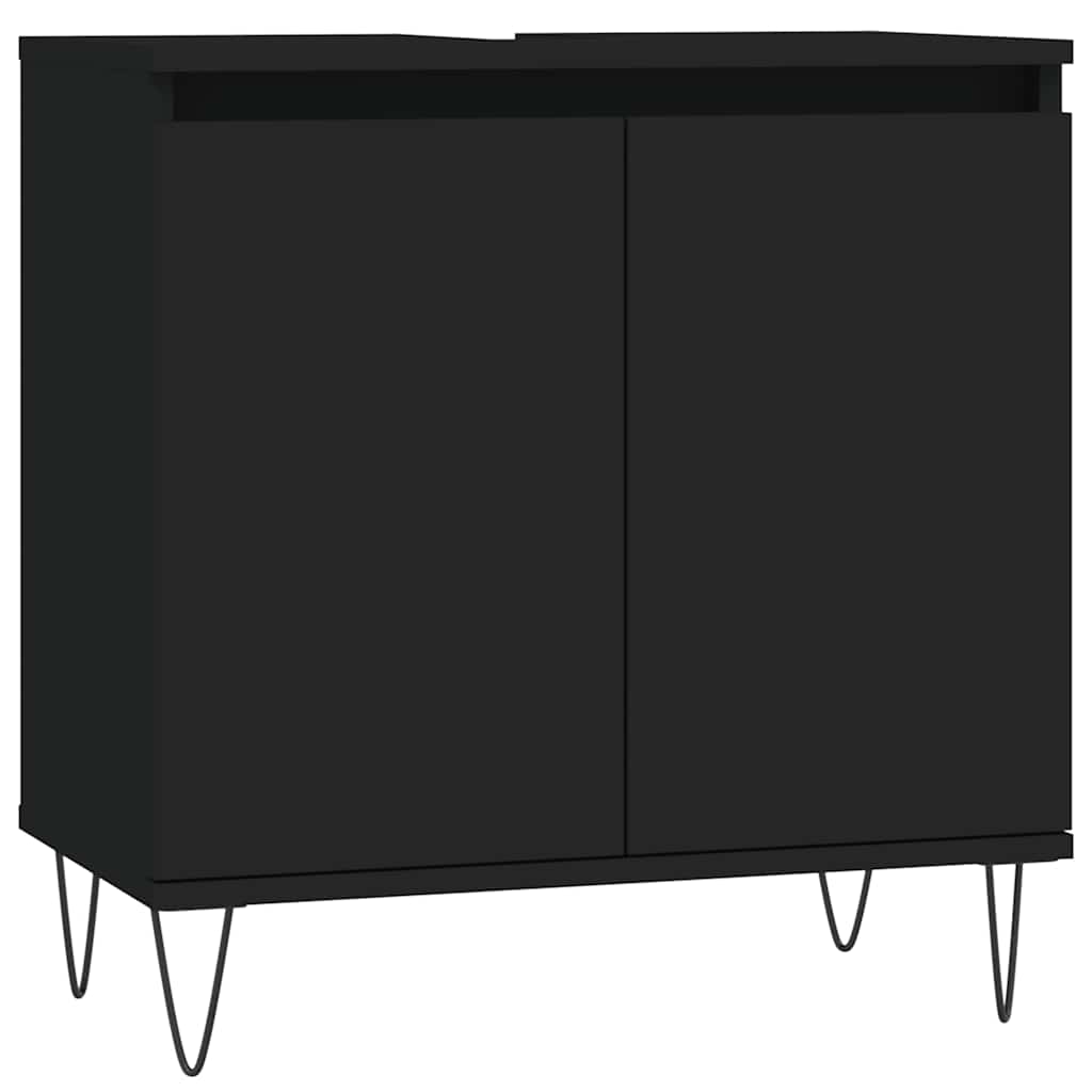 Kupaonski ormarić crni 58 x 33 x 60 cm od konstruiranog drva