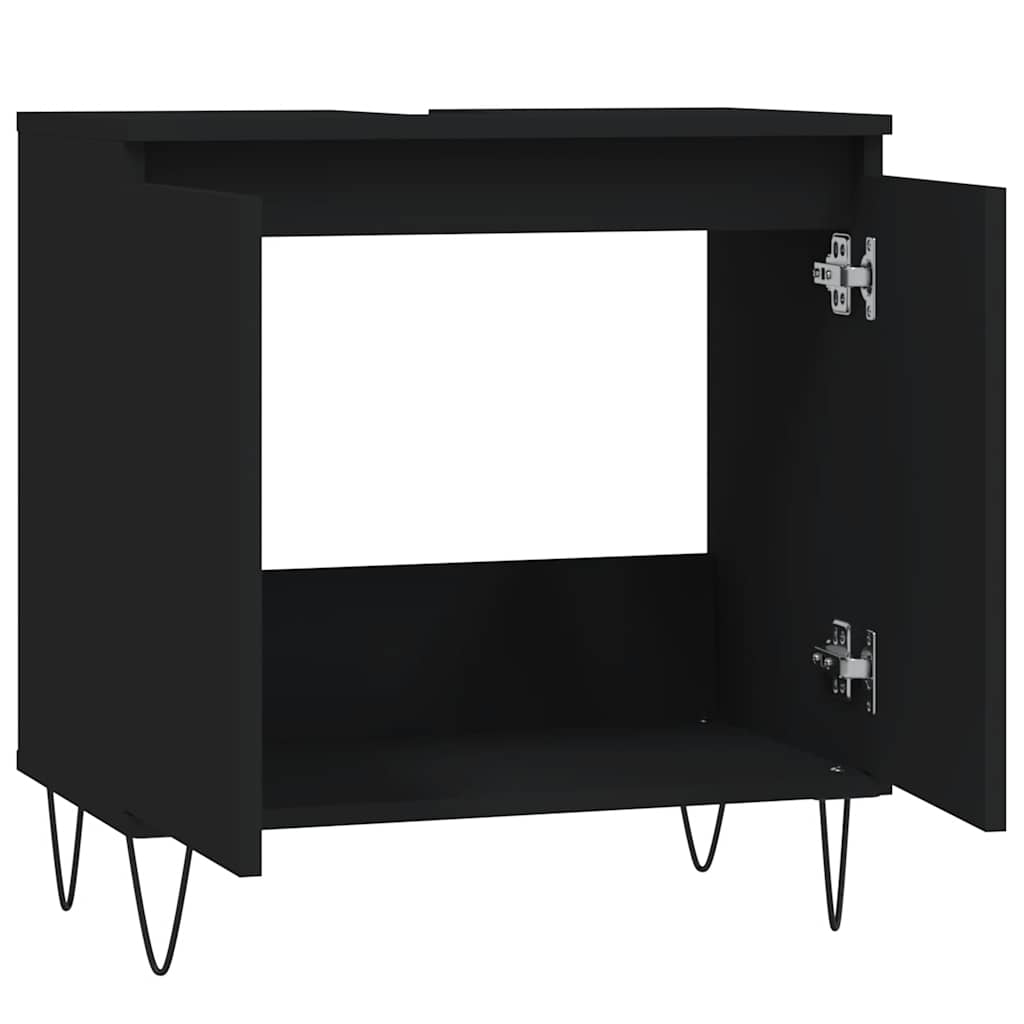 Kupaonski ormarić crni 58 x 33 x 60 cm od konstruiranog drva