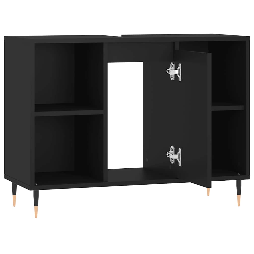 Kupaonski ormarić crni 80 x 33 x 60 cm od konstruiranog drva