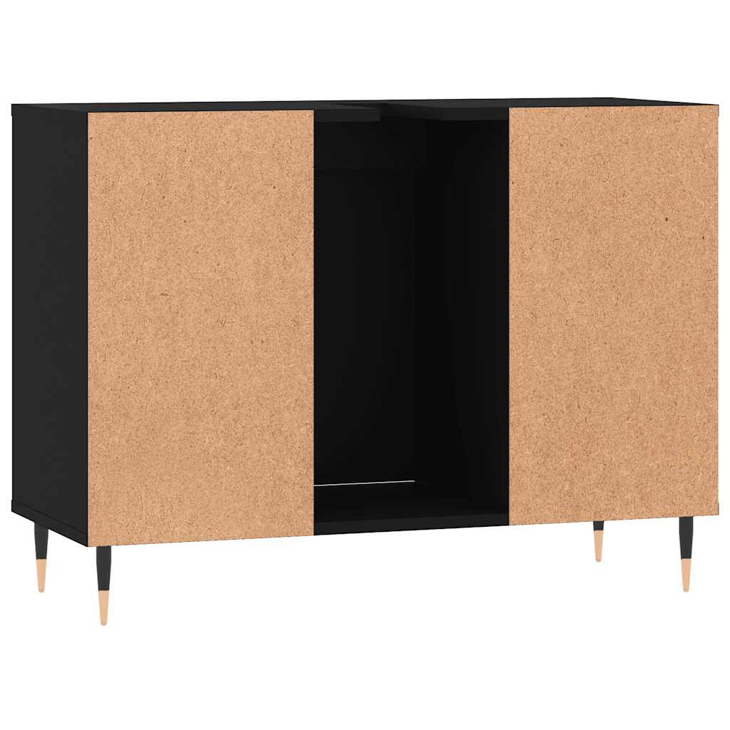 Kupaonski ormarić crni 80 x 33 x 60 cm od konstruiranog drva