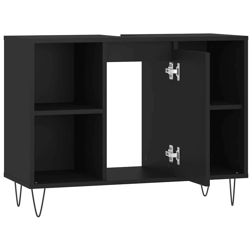 Kupaonski ormarić crni 80 x 33 x 60 cm od konstruiranog drva