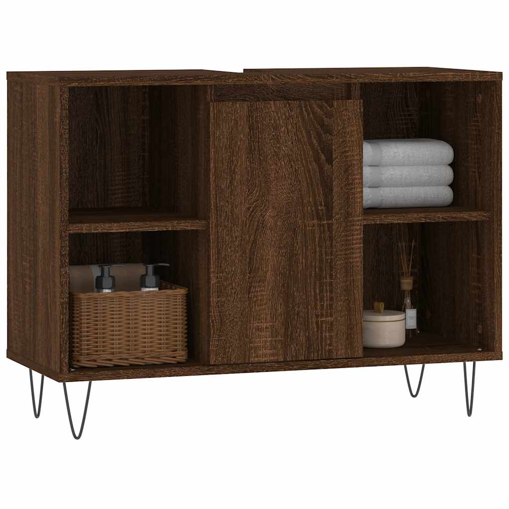 Ormarić za umivaonik smeđa boja hrasta 80x33x60 cm drveni