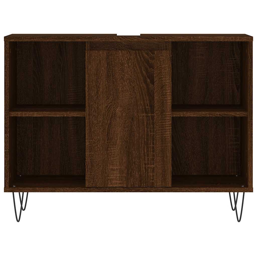 Ormarić za umivaonik smeđa boja hrasta 80x33x60 cm drveni