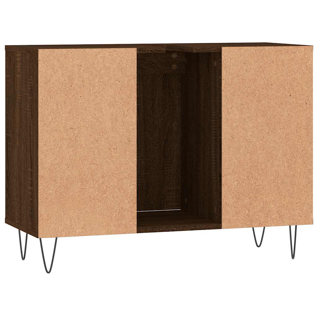 Ormarić za umivaonik smeđa boja hrasta 80x33x60 cm drveni