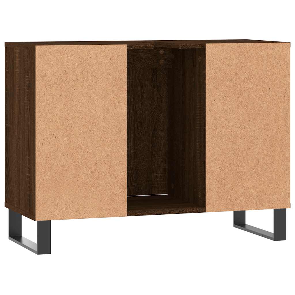 Ormarić za umivaonik smeđa boja hrasta 80x33x60 cm drveni