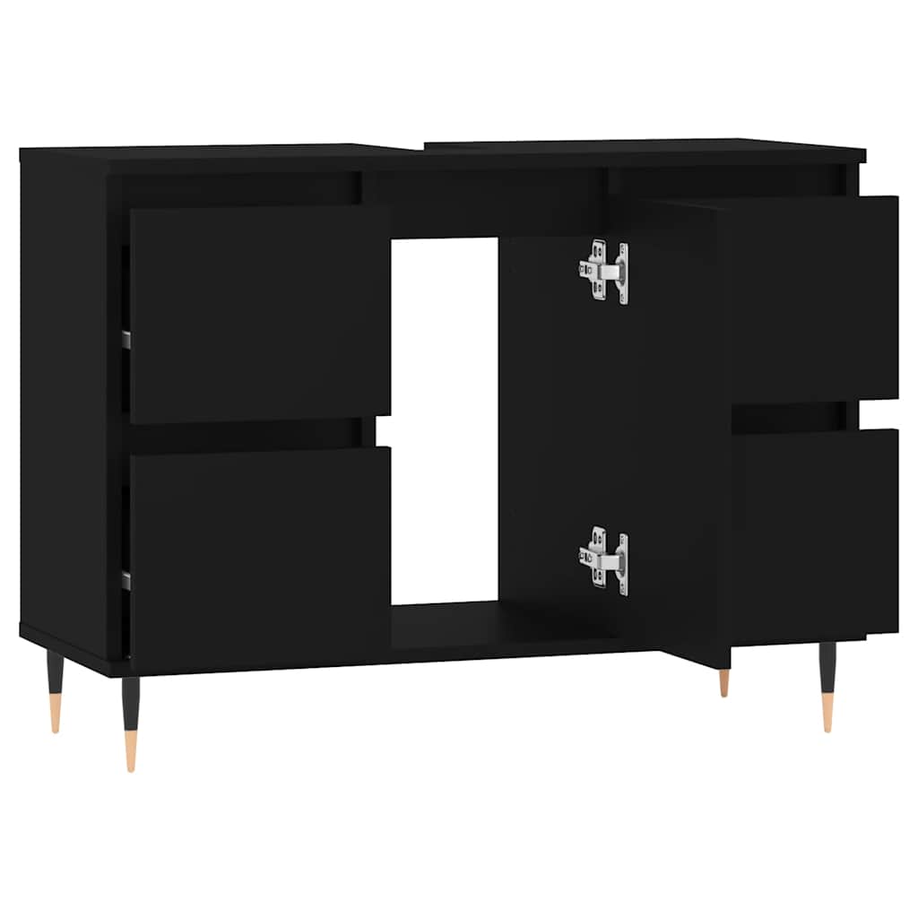 Kupaonski ormarić crni 80 x 33 x 60 cm od konstruiranog drva