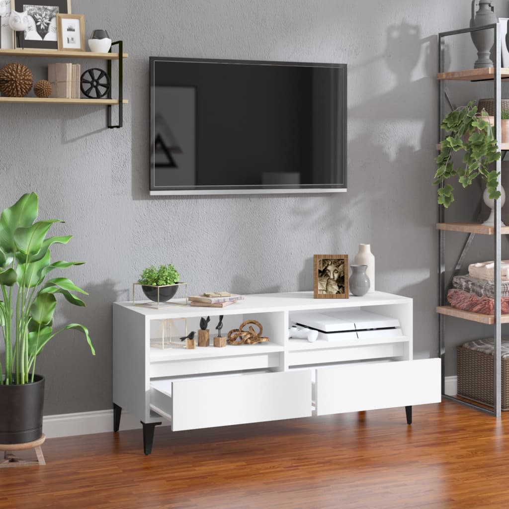 TV ormarić bijeli 100 x 34,5 x 44,5 cm od konstruiranog drva