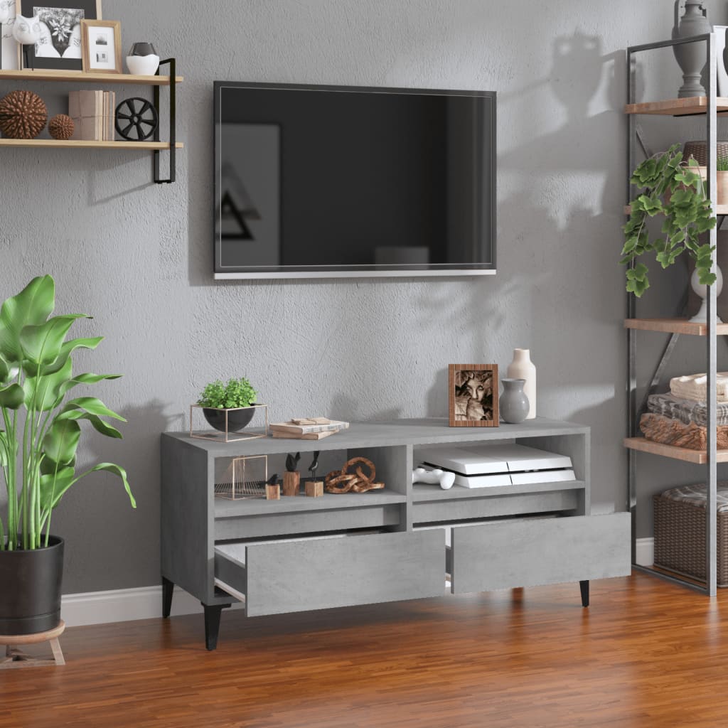 TV ormarić boja betona 100x34,5x44,5 cm od konstruiranog drva