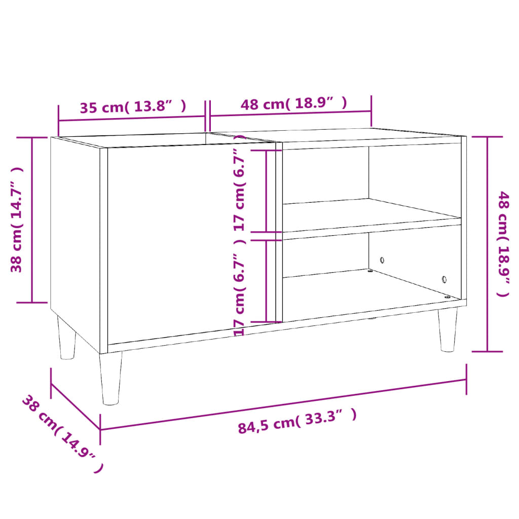 Ormarić za ploče crni 84,5 x 38 x 48 cm od konstruiranog drva