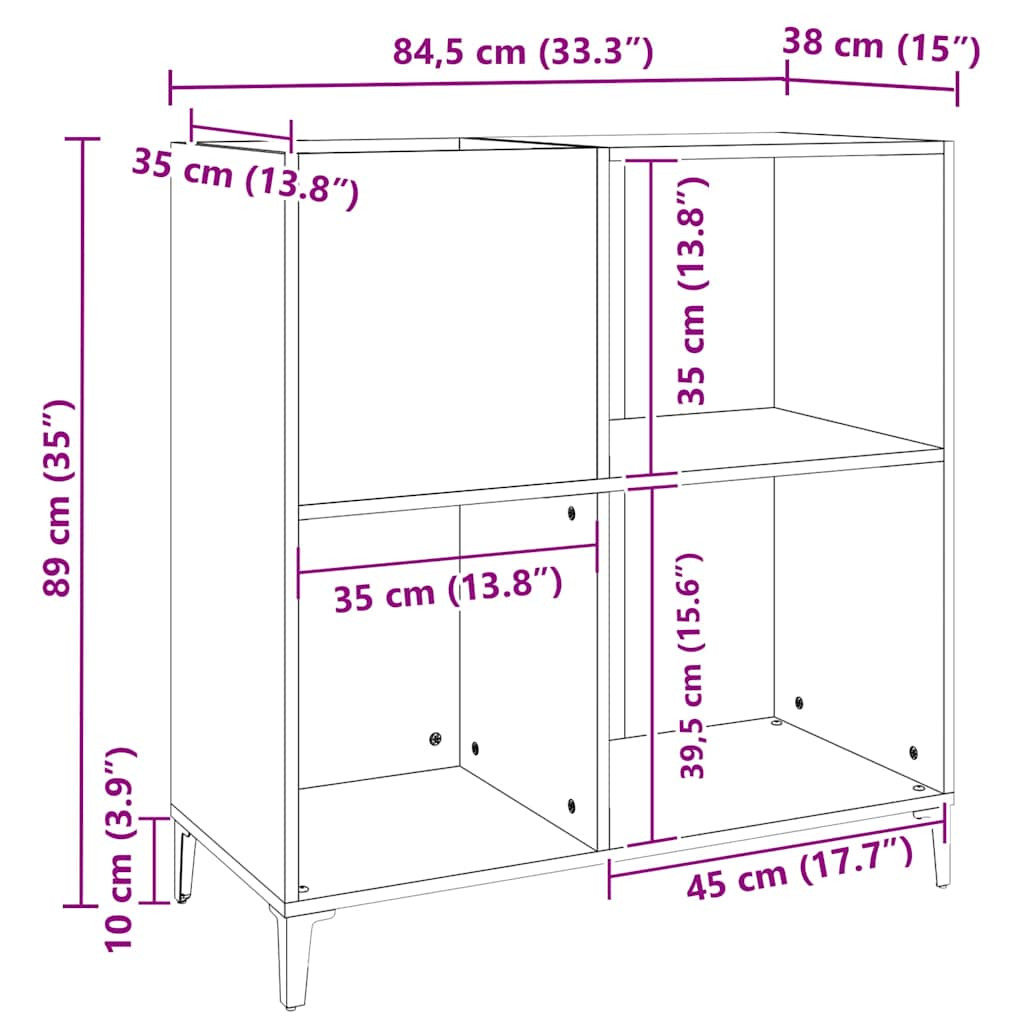 Ormarić za ploče crni 84,5 x 38 x 89 cm od konstruiranog drva