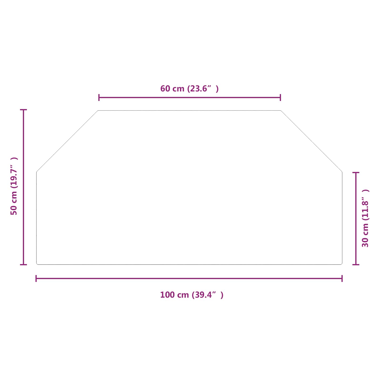 Staklena ploča za kamin *Transparent*an 100 x 50 cm Stakl