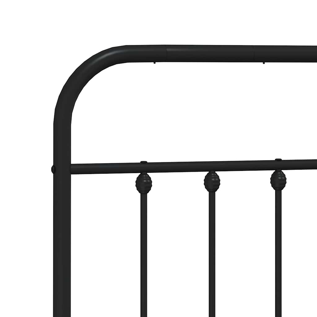 Metalni okvir za krevet s uzglavljem crni 183x213 cm