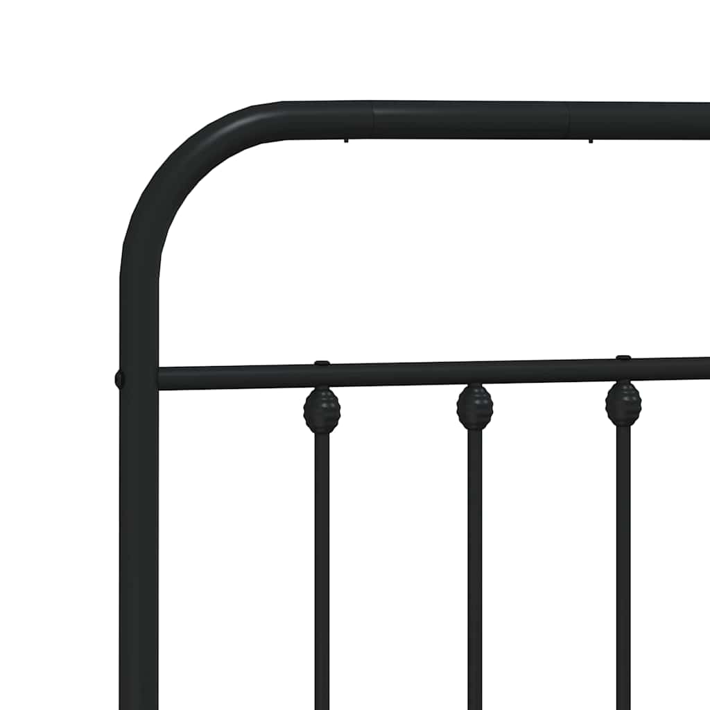 Metalni okvir za krevet s uzglavljem crni 193x203 cm