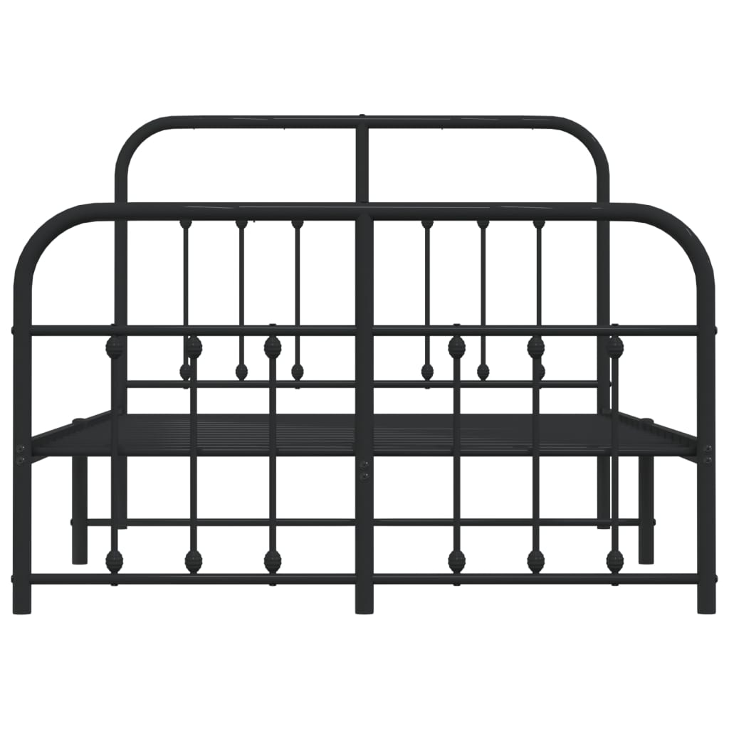 Metalni okvir kreveta uzglavlje i podnožje crni 120x190 cm