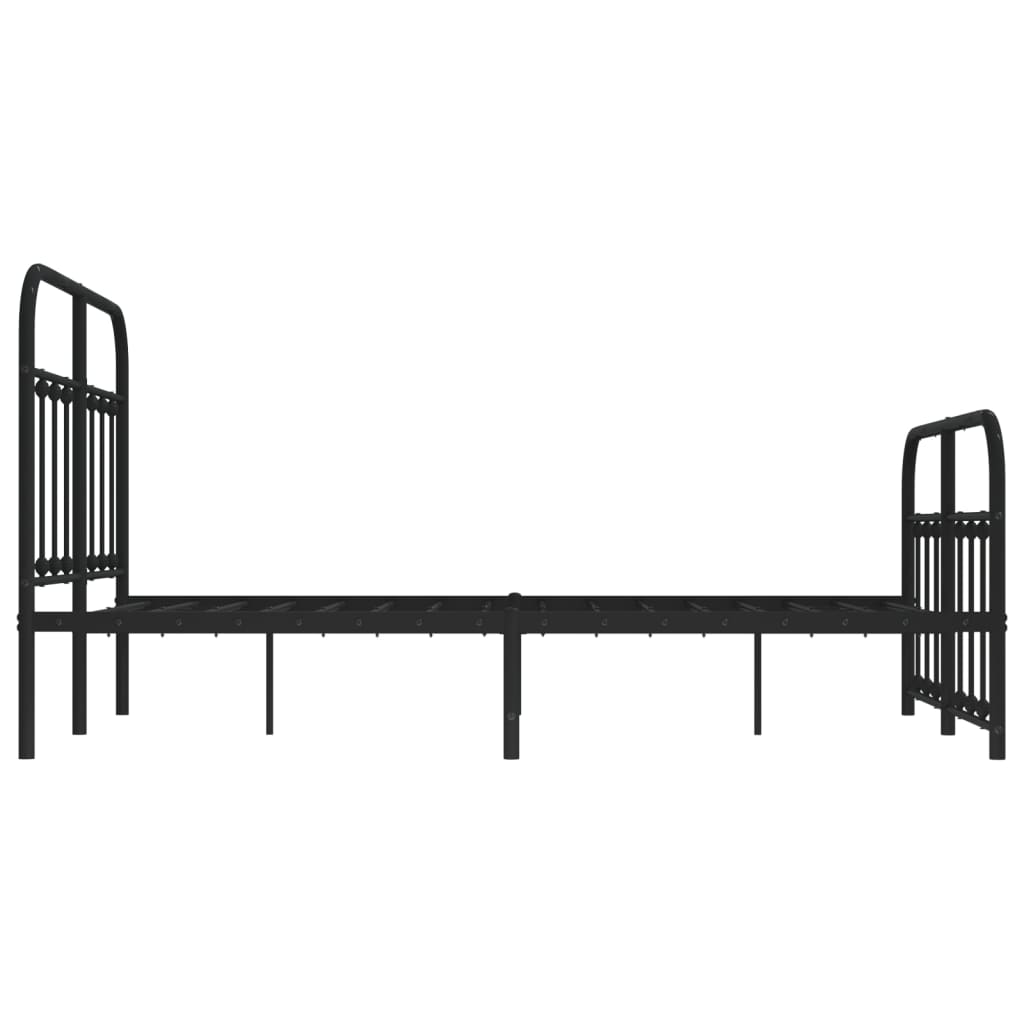 Metalni okvir kreveta uzglavlje i podnožje crni 120x190 cm