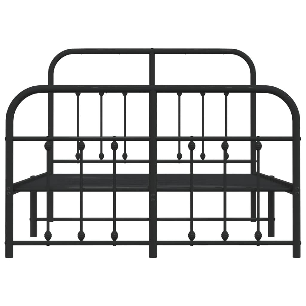 Metalni okvir kreveta uzglavlje i podnožje crni 120x200 cm