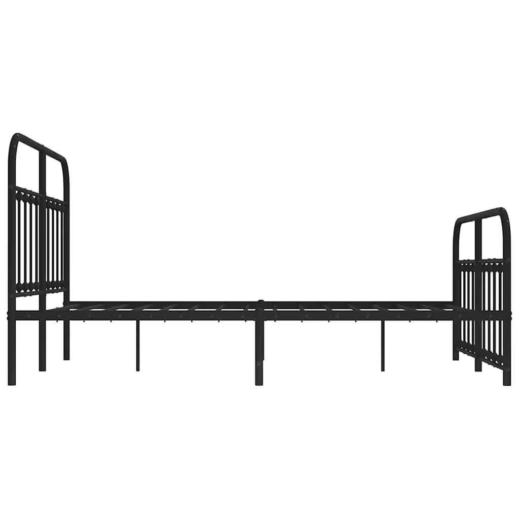 Metalni okvir kreveta uzglavlje i podnožje crni 135x190 cm