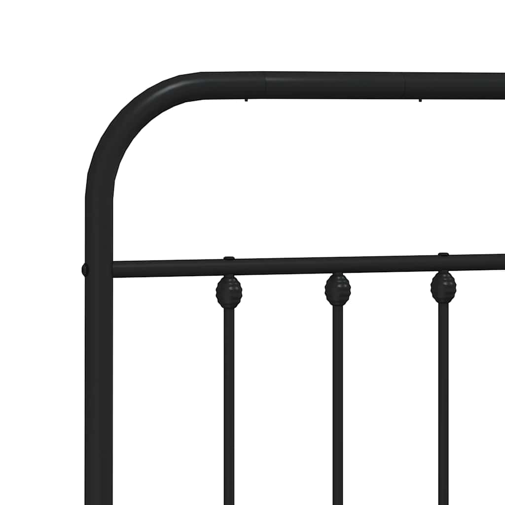 Metalni okvir kreveta uzglavlje i podnožje crni 135x190 cm