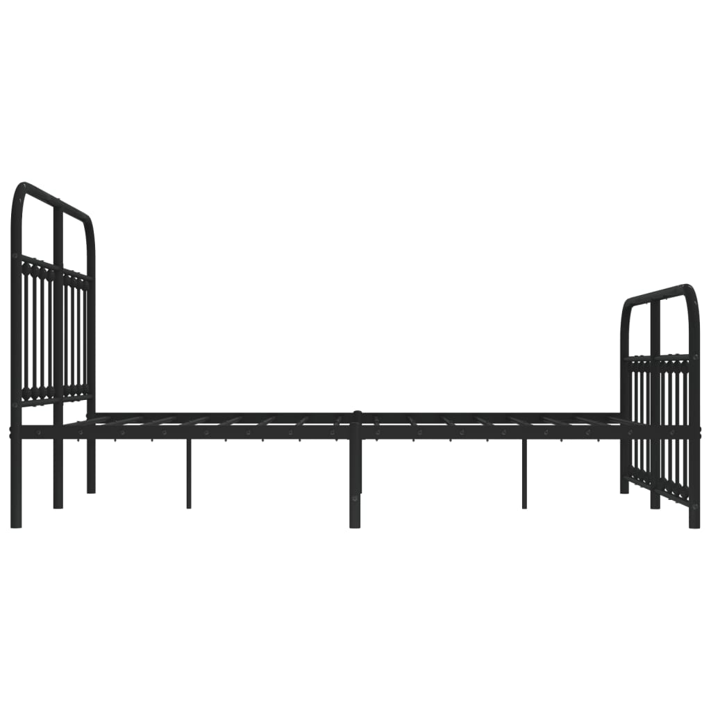 Metalni okvir kreveta uzglavlje i podnožje crni 140x200 cm