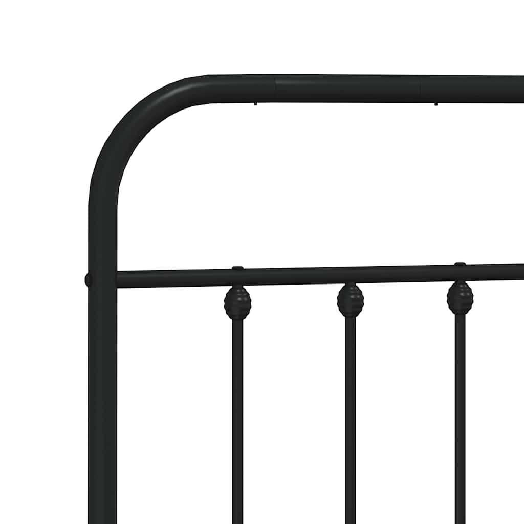Metalni okvir kreveta uzglavlje i podnožje crni 183x213 cm