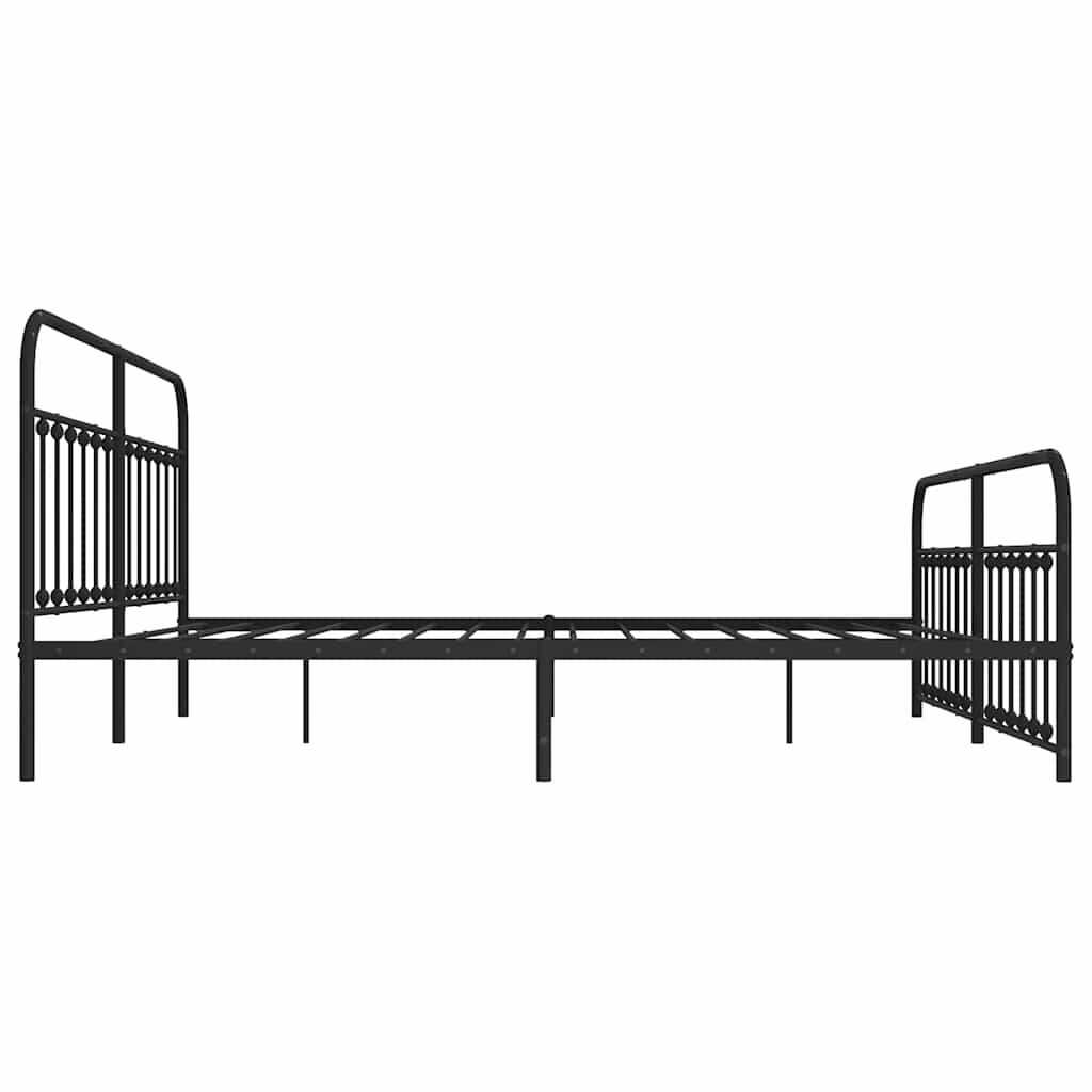 Metalni okvir kreveta uzglavlje i podnožje crni 193x203 cm