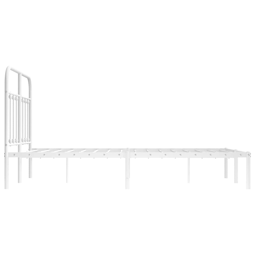 Metalni okvir za krevet s uzglavljem bijeli 120 x 190 cm