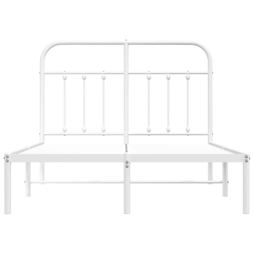 Metalni okvir za krevet s uzglavljem bijeli 120x200 cm