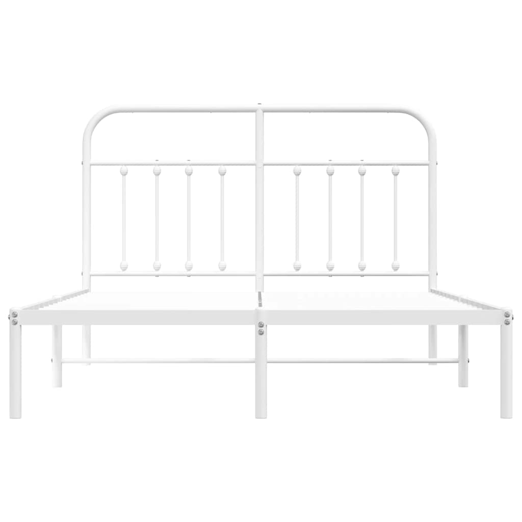 Metalni okvir za krevet s uzglavljem bijeli 140 x 200 cm