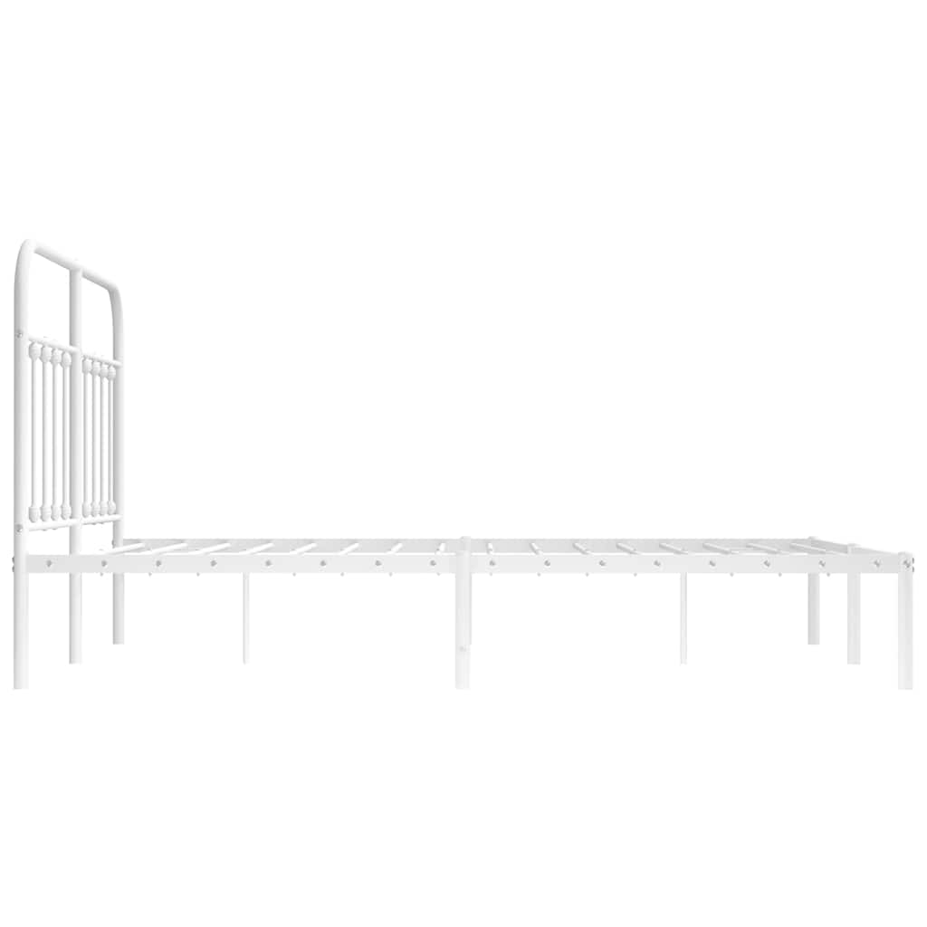 Metalni okvir za krevet s uzglavljem bijeli 140 x 200 cm