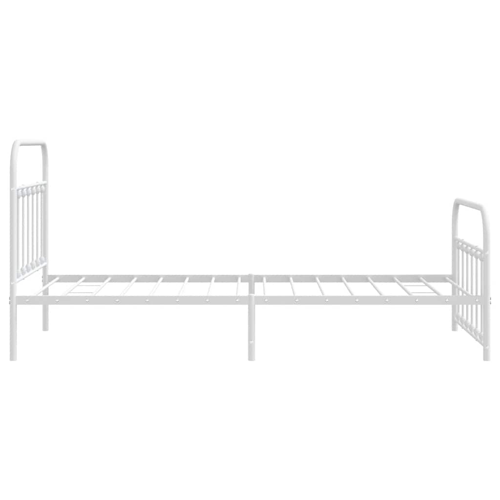 Metalni okvir kreveta uzglavlje i podnožje bijeli 107x203 cm