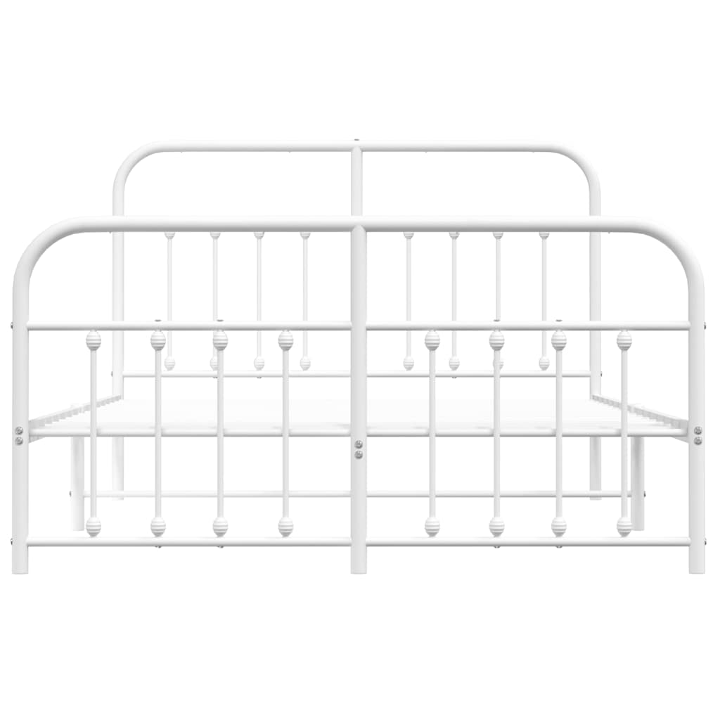 Metalni okvir kreveta uzglavlje i podnožje bijeli 150 x 200 cm