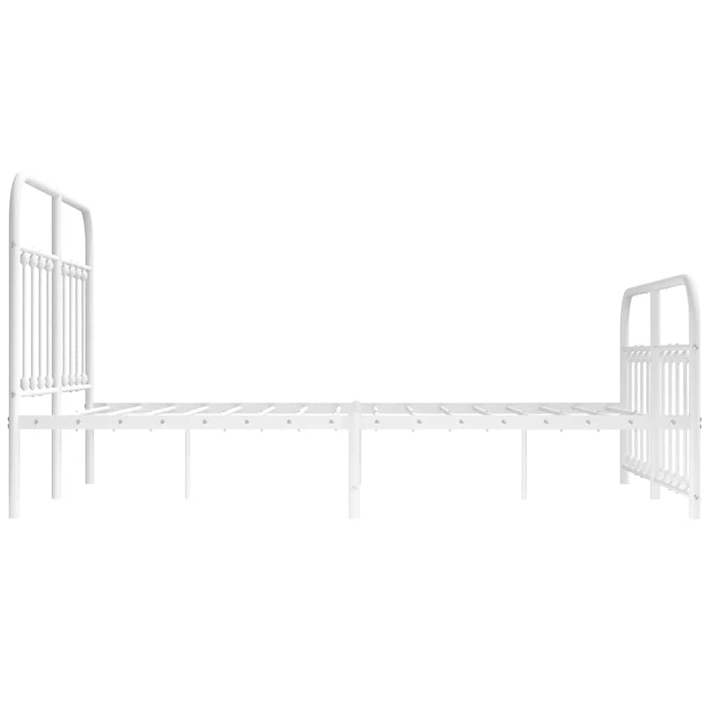 Metalni okvir kreveta uzglavlje i podnožje bijeli 150 x 200 cm