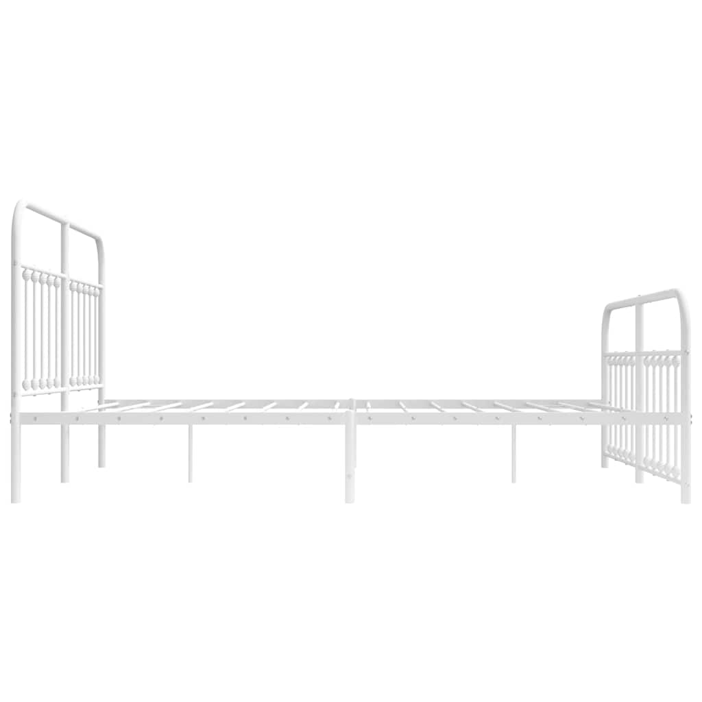 Metalni okvir kreveta uzglavlje i podnožje bijeli 183x213 cm
