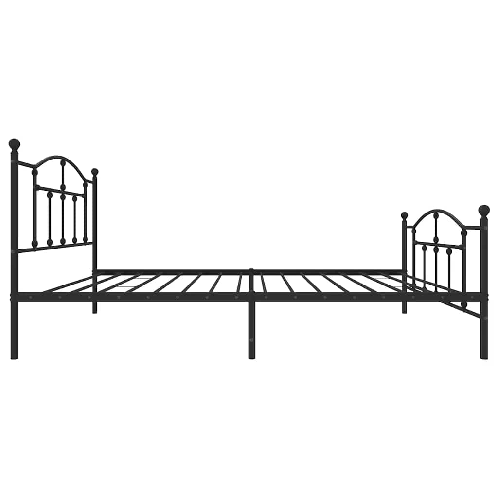 Metalni okvir kreveta uzglavlje i podnožje crni 100x200 cm