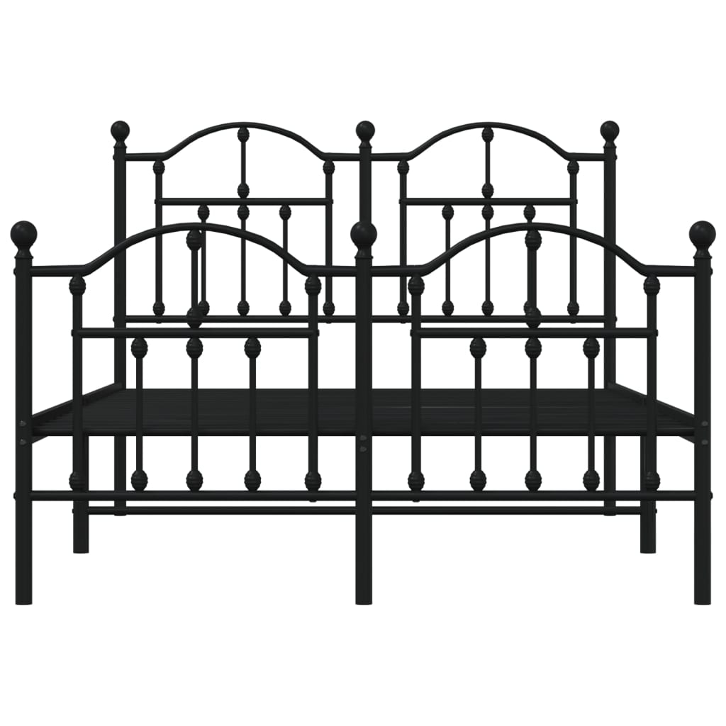Metalni okvir kreveta uzglavlje i podnožje crni 120x190 cm