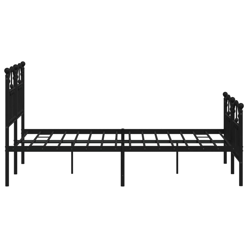 Metalni okvir kreveta uzglavlje i podnožje crni 120x190 cm