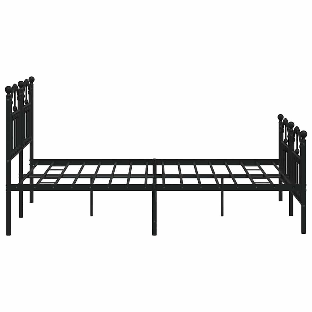 Metalni okvir kreveta uzglavlje i podnožje crni 135x190 cm