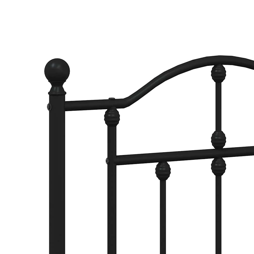Metalni okvir kreveta uzglavlje i podnožje crni 135x190 cm