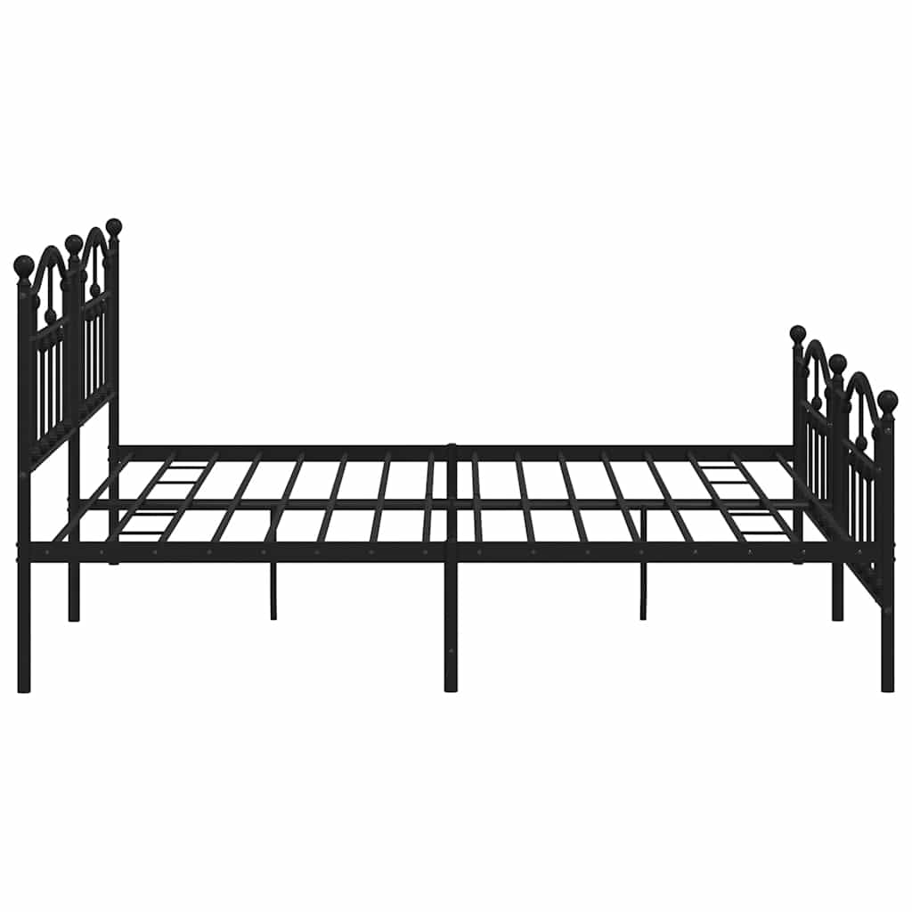 Metalni okvir kreveta uzglavlje i podnožje crni 193x203 cm