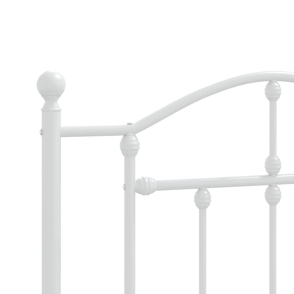 Metalni okvir za krevet s uzglavljem bijeli 90 x 190 cm
