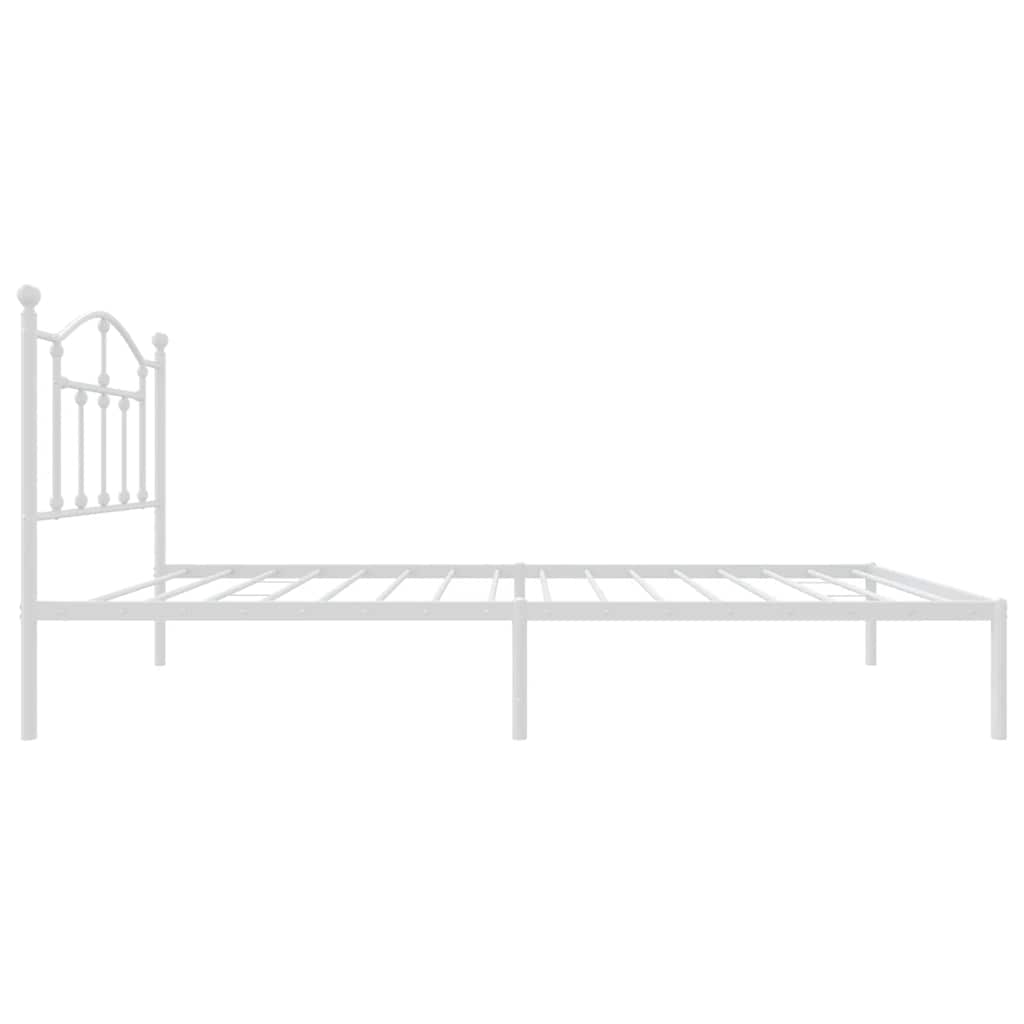 Metalni okvir za krevet s uzglavljem bijeli 90x200 cm