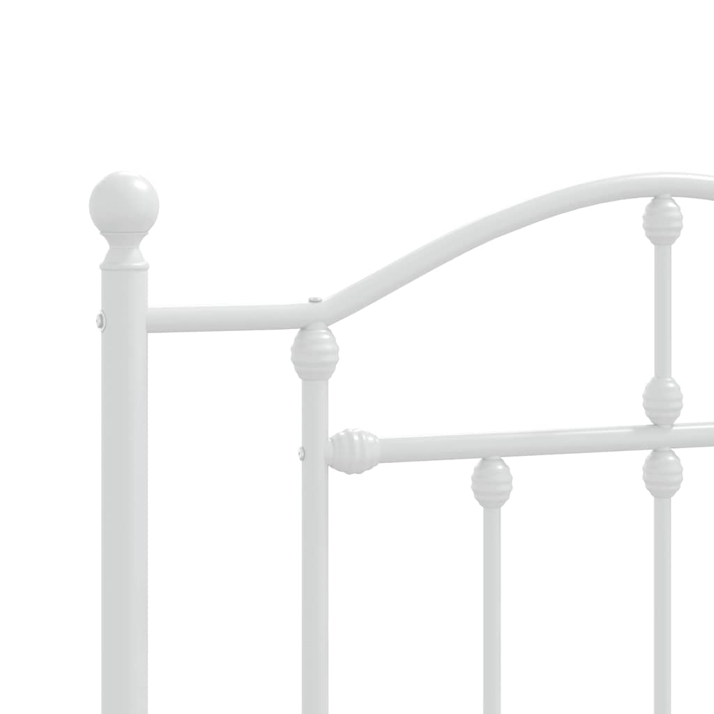 Metalni okvir za krevet s uzglavljem bijeli 90x200 cm