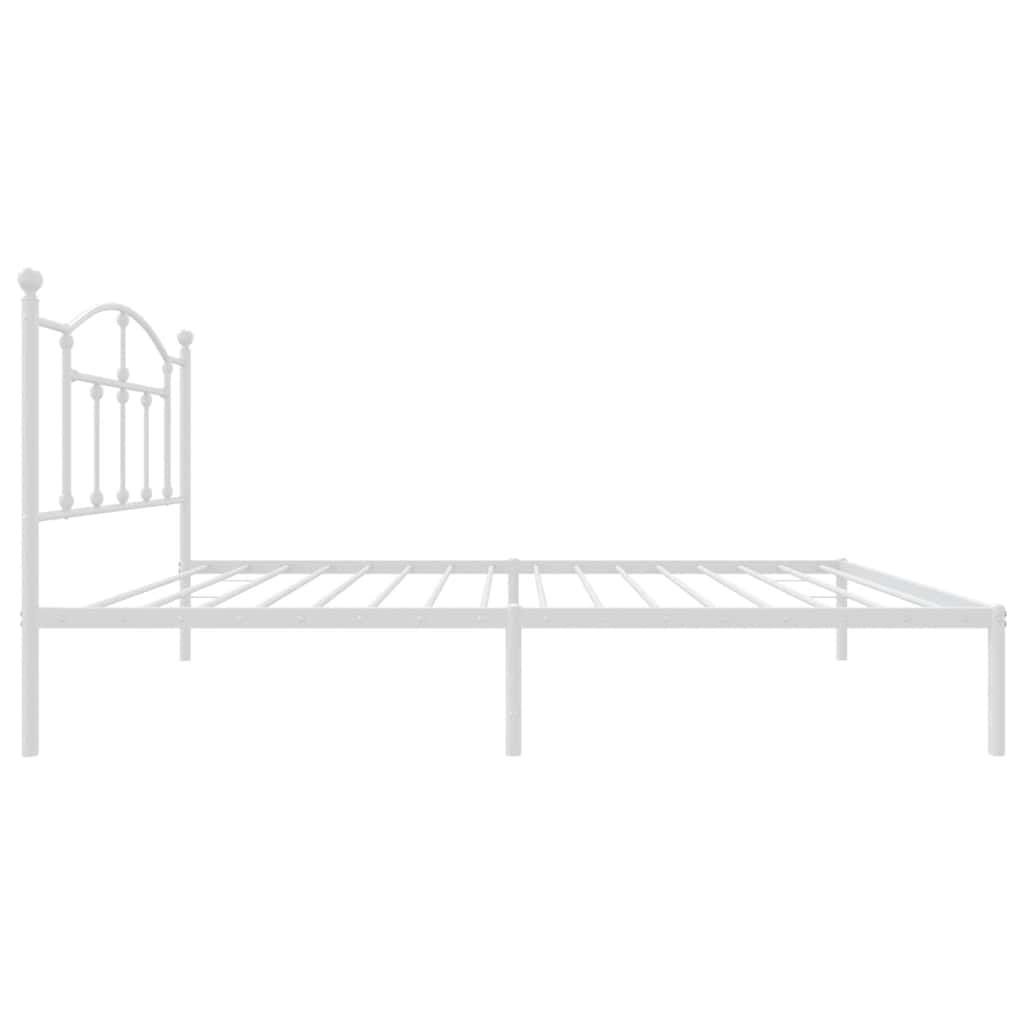 Metalni okvir za krevet s uzglavljem bijeli 100x190 cm