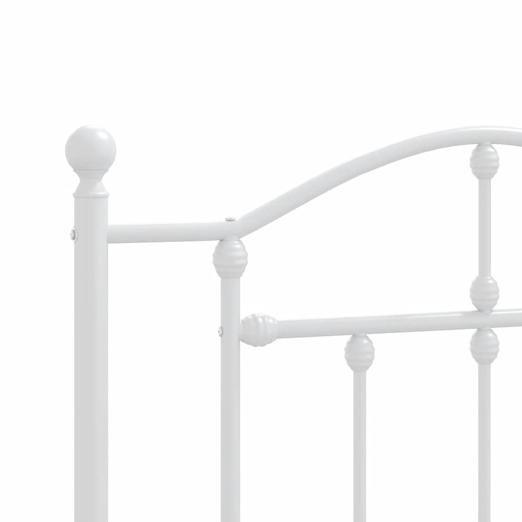 Metalni okvir za krevet s uzglavljem bijeli 100x190 cm