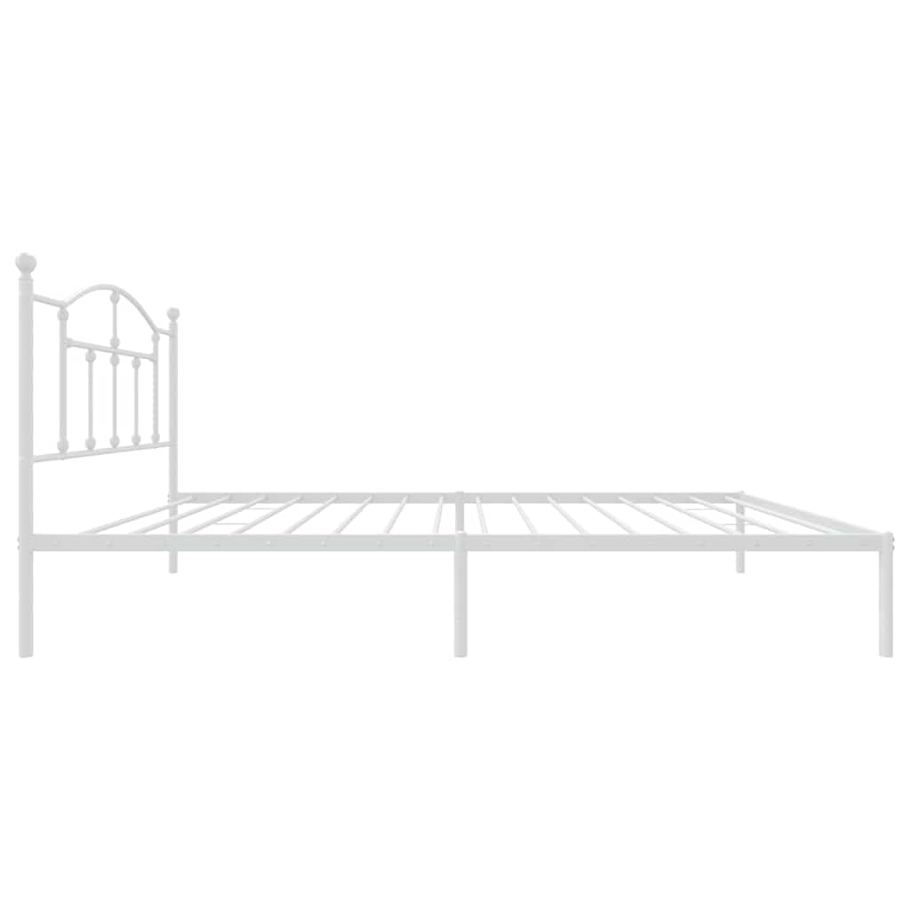 Metalni okvir za krevet s uzglavljem bijeli 100x200 cm