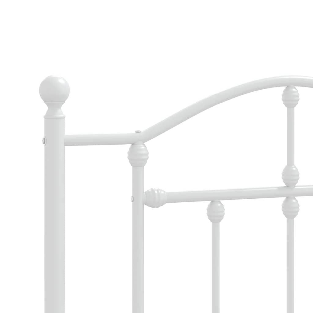 Metalni okvir za krevet s uzglavljem bijeli 100x200 cm
