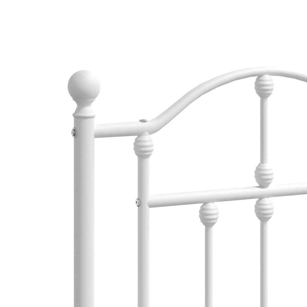 Metalni okvir za krevet s uzglavljem bijeli 140 x 190 cm