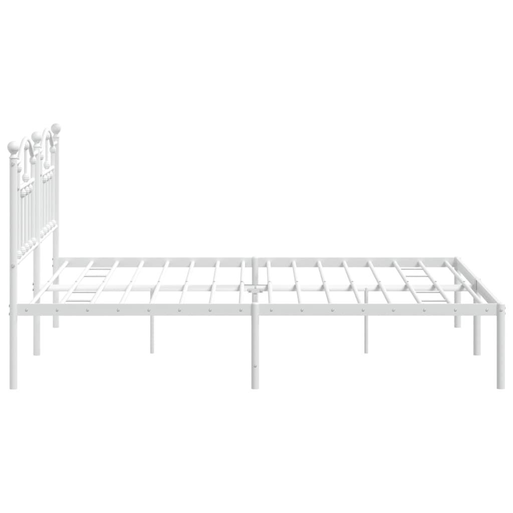 Metalni okvir za krevet s uzglavljem bijeli 180x200 cm