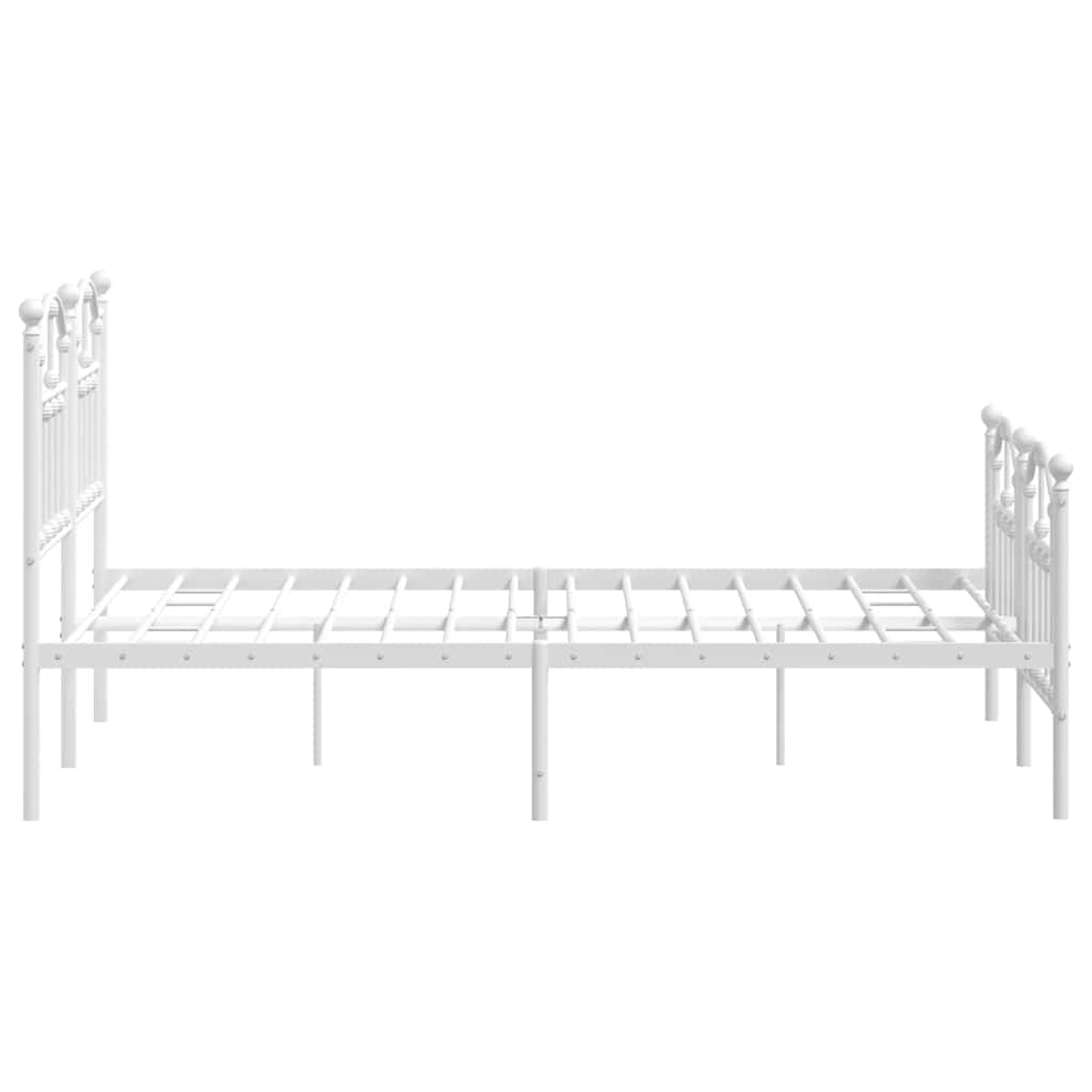 Metalni okvir kreveta uzglavlje i podnožje bijeli 120x200 cm