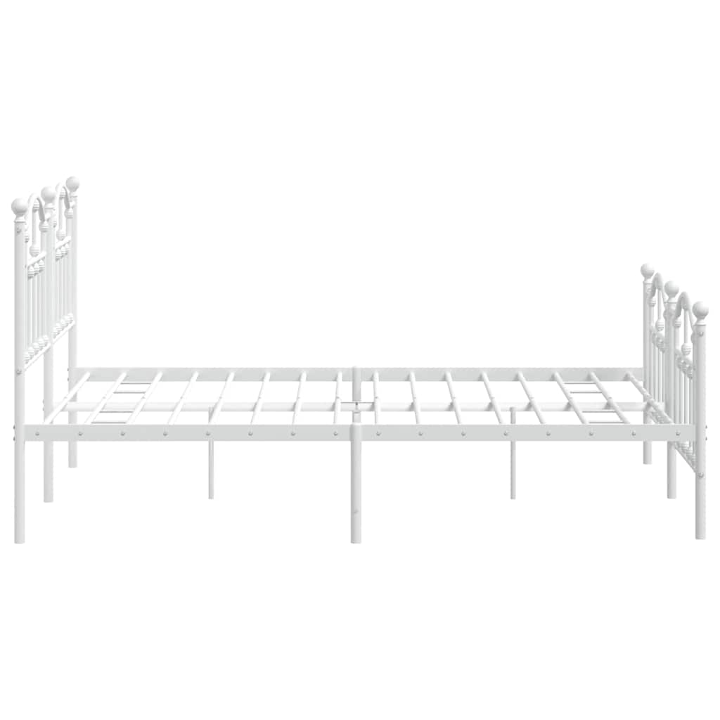 Metalni okvir kreveta uzglavlje i podnožje bijeli 135 x 190 cm